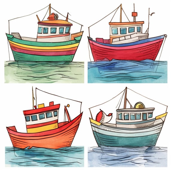 fishing boat drawings