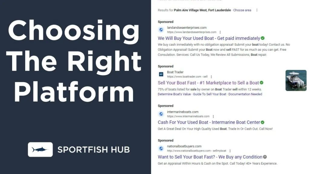choosing the right platform to sell a boat online