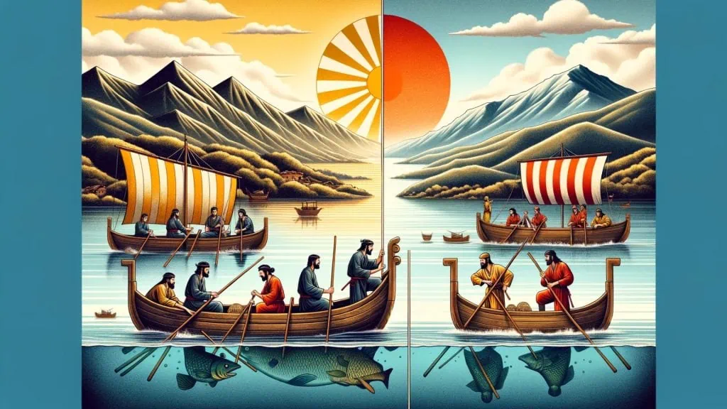 the history of sportfishing depicted by showing people fishing in ancient times